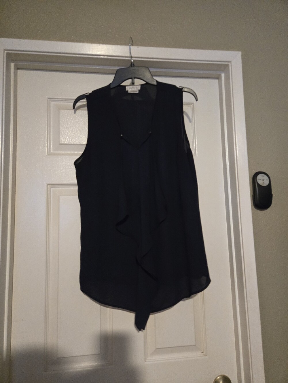 Van Heusen Blue Sleeveless V-Neck Ruffle Front Camisole